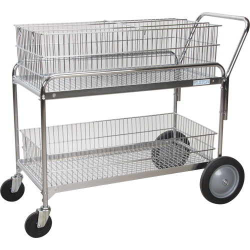 Chariot de bureau en treillis m&eacute;tallique pour le courrier, 250 lb Capacit&eacute;, Chrome, 23" p x 42" la x 38" h, Chrom&eacute; Chandler Sales