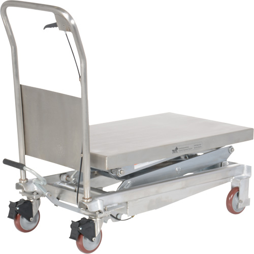 Table &eacute;l&eacute;vatrice hydraulique manuelle &agrave; ciseaux, 35-1/2" lo x 20" la, Partiellement en acier inoxydable, Capacit&eacute; 800 lb Chandler Sales