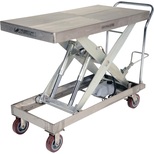 Manual Hydraulic Scissor Lift Table, 47" L x 24" W, Partial Stainless Steel, 2000 lbs. Capacity Chandler Sales