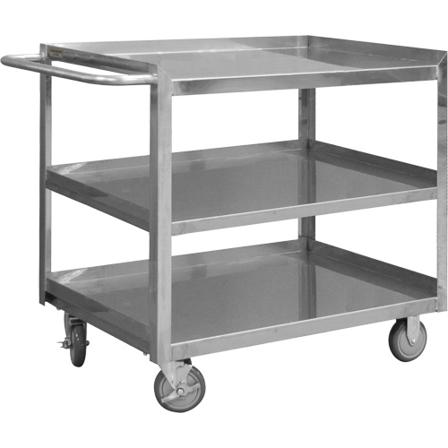 Industrial Grade Shelf Cart, 3 Tiers, 30-1/8" W x 35" H x 66" D, 1200 lbs. Capacity Chandler Sales