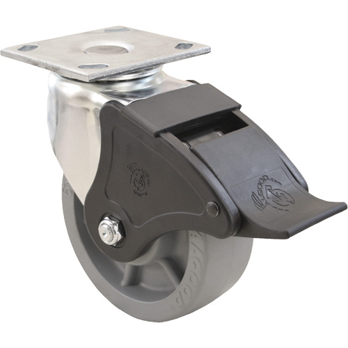 Roulette Emaxx, Pivotant avec frein, 4" (101,6 mm), Envirothane, 1000 lb (453,6 kg) Chandler Sales