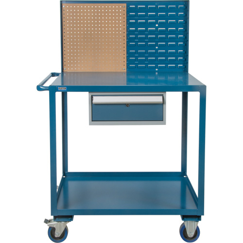 Mobile Service Cart, 2 Tiers, 24" W x 57" H x 40" D, 1200 lbs. Capacity Chandler Sales