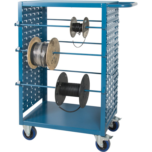 Mobile Wire Spool Cart, Steel, 6 Rod, 21" W x 48" H x 38" D, 1200 lbs. Capacity Chandler Sales