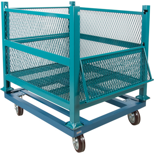 Dolly for Open Mesh Container, 40.5" W x 34-1/2" D x 10" H, 3000 lbs. Capacity Chandler Sales