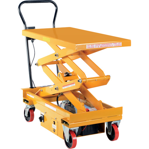 DC Powered Hydraulic Scissor Lift Elevating Cart, Steel, 39-3/4" L x 20-1/2" W, 1000 lbs. Capacity Chandler Sales