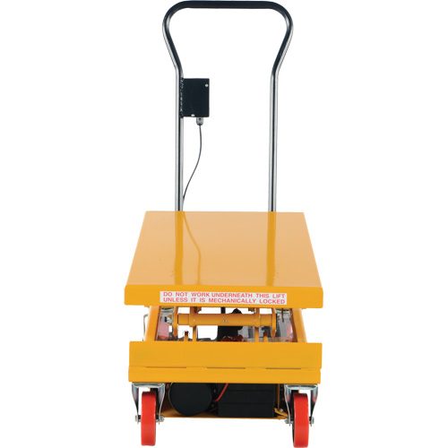 DC Powered Hydraulic Scissor Lift Elevating Cart, Steel, 39-3/4" L x 20-1/2" W, 1000 lbs. Capacity Chandler Sales