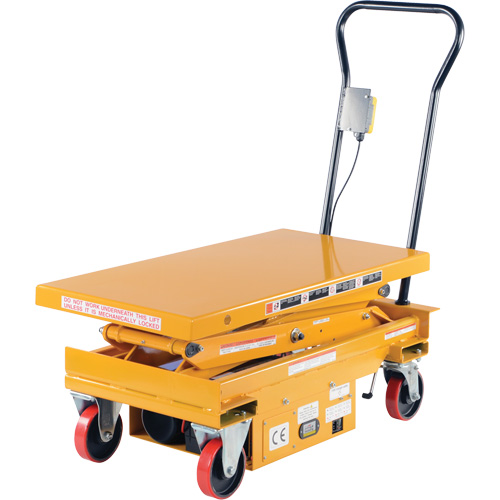 DC Powered Hydraulic Scissor Lift Elevating Cart, Steel, 39-3/4" L x 20-1/2" W, 1000 lbs. Capacity Chandler Sales