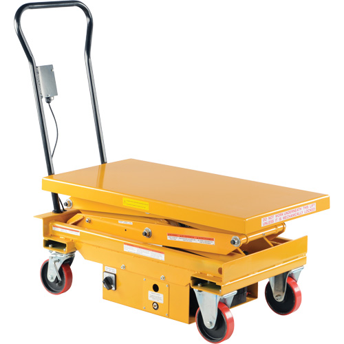 DC Powered Hydraulic Scissor Lift Elevating Cart, Steel, 39-3/4" L x 20-1/2" W, 1000 lbs. Capacity Chandler Sales