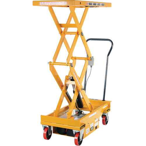 DC Powered Hydraulic Scissor Lift Elevating Cart, Steel, 39-3/4" L x 20-1/2" W, 1000 lbs. Capacity Chandler Sales