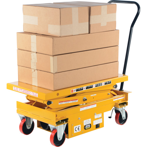 DC Powered Hydraulic Scissor Lift Elevating Cart, Steel, 39-3/4" L x 20-1/2" W, 1000 lbs. Capacity Chandler Sales