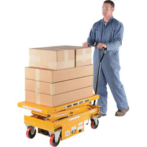 DC Powered Hydraulic Scissor Lift Elevating Cart, Steel, 39-3/4" L x 20-1/2" W, 1000 lbs. Capacity Chandler Sales
