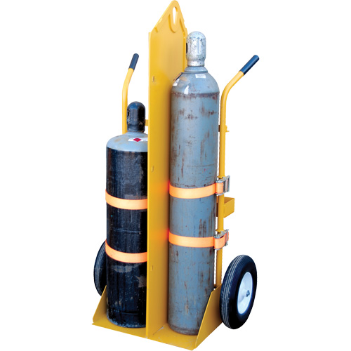 Welding Cylinder Torch Cart, Foam-Filled Wheels, 23-1/8" W x 22-13/16" L Base, 500 lbs. Chandler Sales