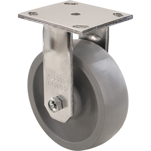 Max9 Caster, Rigid with Brake, 5" (127 mm), Envirothane Grey-WOW, 1000 lbs. (453.6 kg.) Chandler Sales
