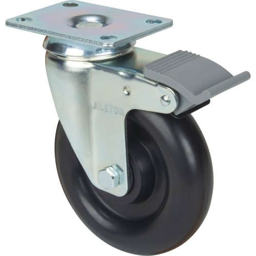 Caster, Swivel with Brake, 5" (127 mm), Polyolefin, 250 lbs. (113.4 kg) Chandler Sales