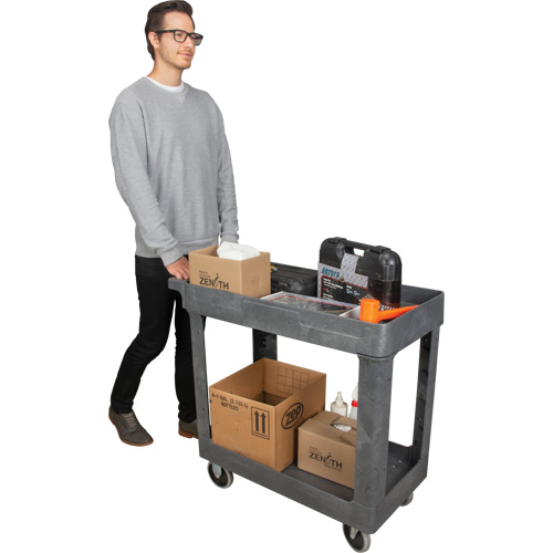 Utility Service Cart, 2 Tiers, 16-1/2" x 32-1/2" x 34-1/2", 550 lbs. Capacity Chandler Sales