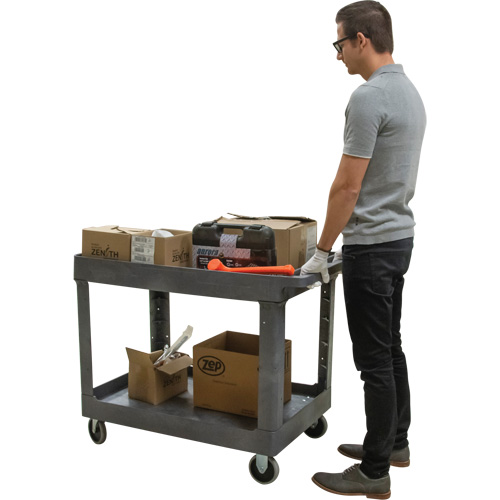 Utility Service Cart, 2 Tiers, 24-5/8" x 32-1/2" x 40", 550 lbs. Capacity Chandler Sales