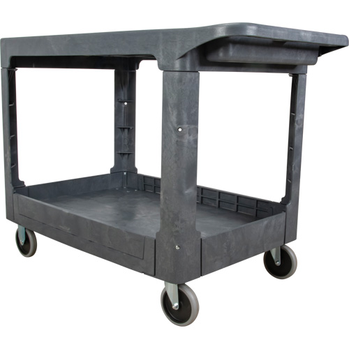 Flat-Shelf Utility Service Cart, 2 Tiers, 25-1/4" x 32-1/4" x 44", 550 lbs. Capacity Chandler Sales