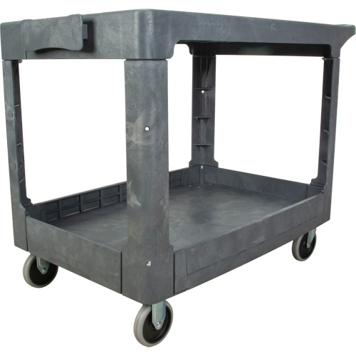 Flat-Shelf Utility Service Cart, 2 Tiers, 25-1/4" x 32-1/4" x 44", 550 lbs. Capacity Chandler Sales