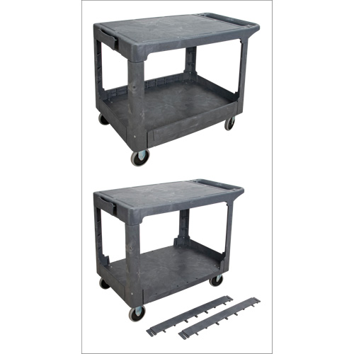 Flat-Shelf Utility Service Cart, 2 Tiers, 25-1/4" x 32-1/4" x 44", 550 lbs. Capacity Chandler Sales
