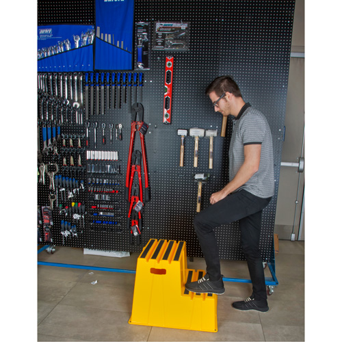 Escabeau industriel, 2 marches, 26" x 22-7/16" x Hauteur 19-11/16" Chandler Sales