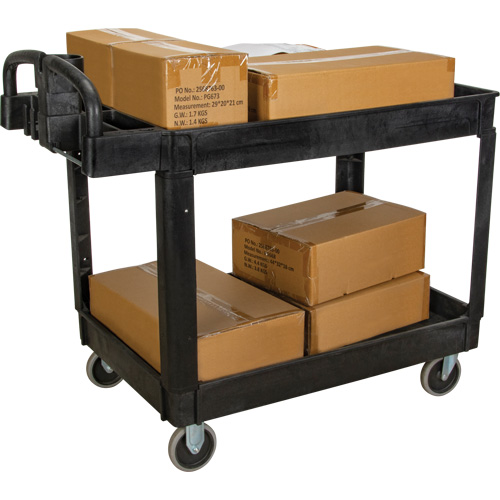Utility Cart, 2 Tiers, 25-5/8" x 33-1/2" x 43-3/4", 550 lbs. Capacity Chandler Sales