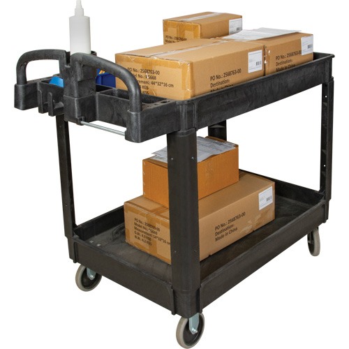 Utility Cart, 2 Tiers, 25-5/8" x 33-1/2" x 43-3/4", 550 lbs. Capacity Chandler Sales