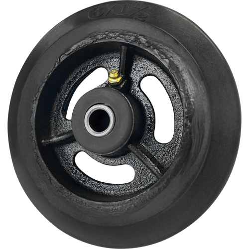 Mold-On Rubber Wheel, 6'' (152 mm) Dia. x 1-1/2" (38 mm) W, 450 lbs. (204 kg.) Capacity Chandler Sales