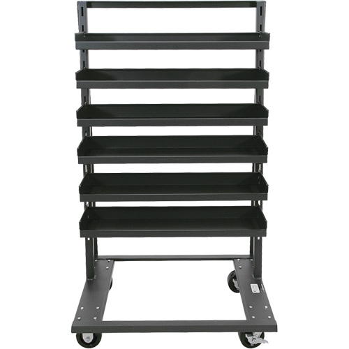 Single-Sided Heavy Duty A-Frame Cart with 6 Lipped Trays, 38" x 25" x 63", 2500 lbs. Capacity Chandler Sales