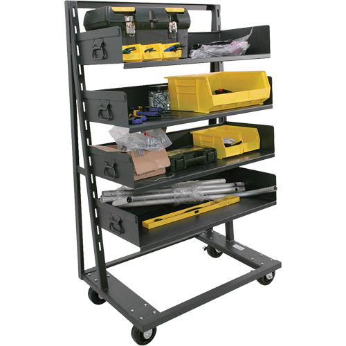 Chariot &agrave; cadre en A robuste &agrave; un c&ocirc;t&eacute; avec 4 grands plateaux, 38" x 25" x 63", Capacit&eacute; 2500 lb Chandler Sales