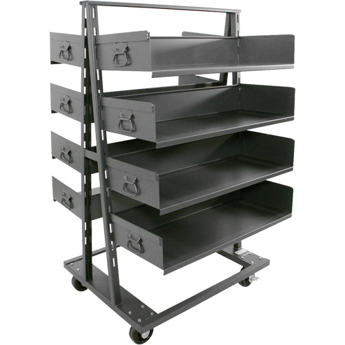 Double-Sided Heavy Duty A-Frame Cart with 8 Large Trays, 38" x 30" x 63", 2500 lbs. Capacity Chandler Sales