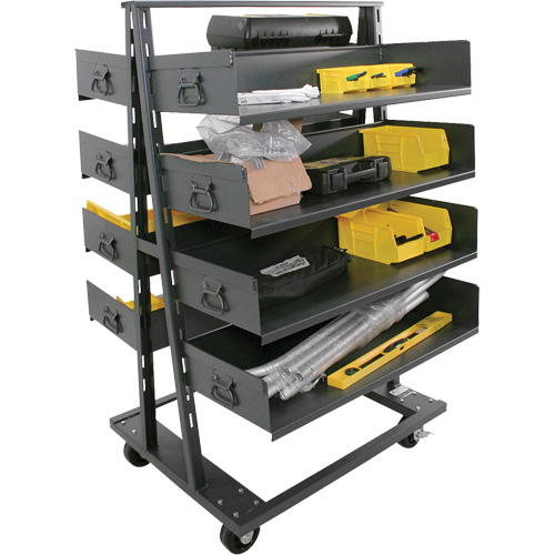 Double-Sided Heavy Duty A-Frame Cart with 8 Large Trays, 38" x 30" x 63", 2500 lbs. Capacity Chandler Sales