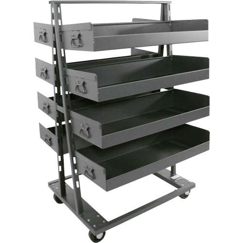 Double-Sided Heavy Duty A-Frame Cart with 8 Large Lipped Trays, 38" x 30" x 63", 2500 lbs. Capacity Chandler Sales