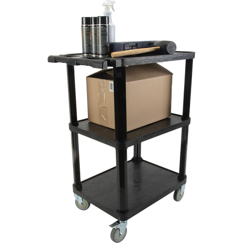 Chariot utilitaire avec tablette plate, 3 tiers, 18-1/8" x 37-3/8" x 27-3/4", Capacit&eacute; 330 lb Chandler Sales
