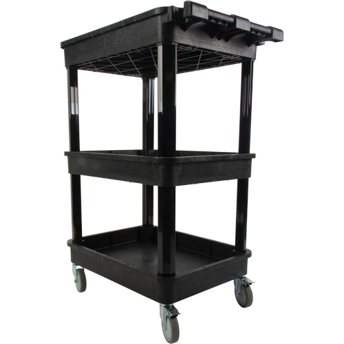 Utility Cart with Deep Lip Shelf, 3 Tiers, 19" x 39-1/2" x 28-1/4", 330 lbs. Capacity Chandler Sales