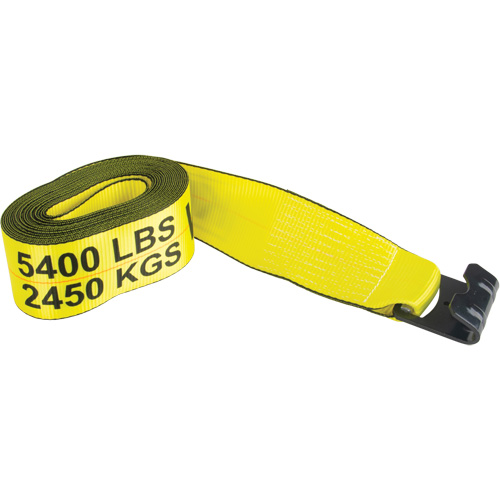 Logistic Strap, Flat Hook, 4" W x 30' L, 5400 lbs. (2449 kg) Working Load Limit Chandler Sales