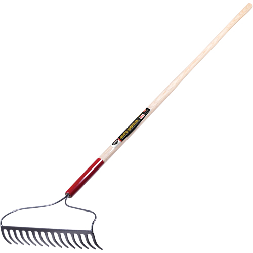 Pro Bow Rake, Wood Handle, 60" L, 16" Blade, 15 Tines Chandler Sales