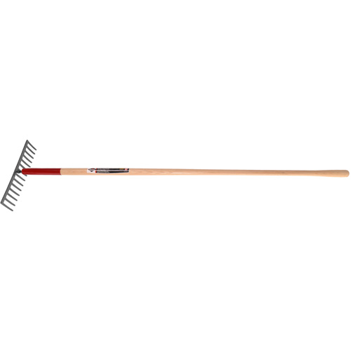 Level Rake, Wood Handle, 14-3/4" W, Tempered Steel Blade, 16 Tines Chandler Sales