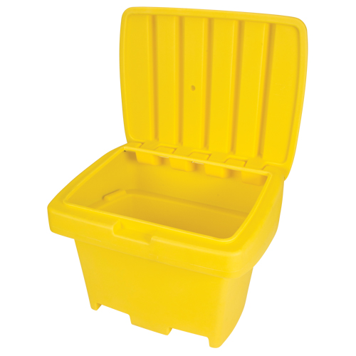 Heavy-Duty Outdoor Salt and Sand Storage Container, 30" x 24" x 24", 5.5 cu. Ft., Yellow Chandler Sales