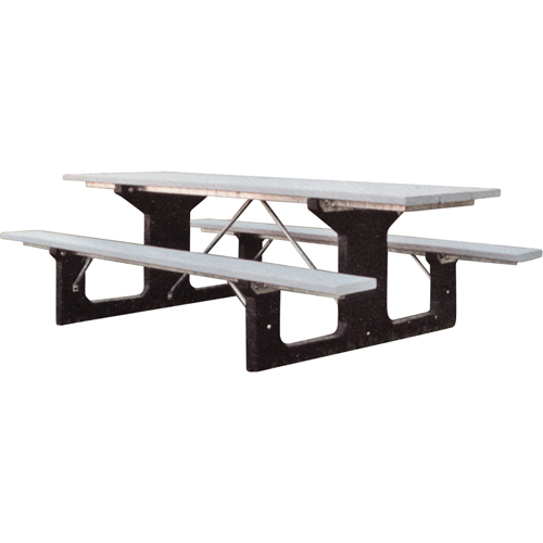 Tables de pique-nique en plastique recycl&eacute;, 6' lo x 61-1/2" la, Gris Chandler Sales