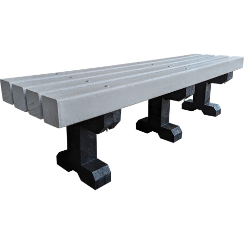 Banc de parc, Plastique recycl&eacute;, 72" lo x 17" la x 17" h, Gris Chandler Sales