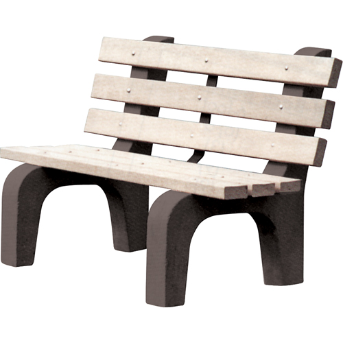 Park Benches, Recycled Plastic, 48" L x 25" W x 31" H, Grey Chandler Sales