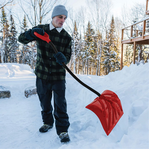 Yukon Snow Shovel, Polypropylene Blade, 18" Wide, Ergonomic D-Grip Handle Chandler Sales