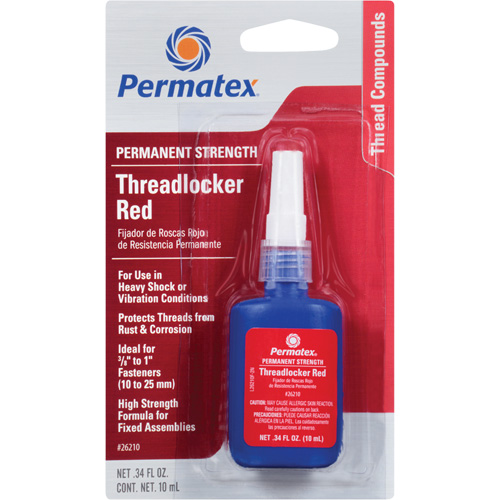 Threadlocker, Red, High, 10 ml, Bottle Chandler Sales
