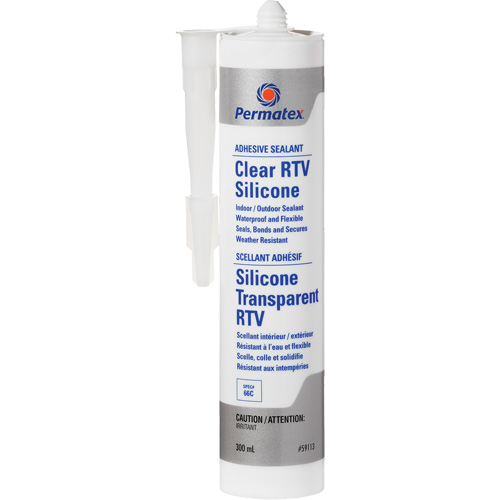 Clear RTV Adhesive Sealant, 300 ml, Cartridge, Clear Chandler Sales