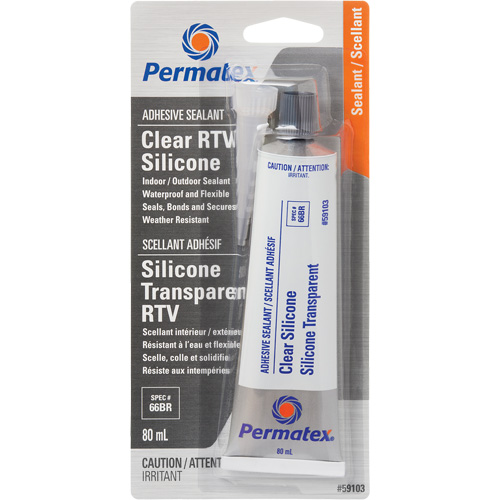 RTV Adhesive Sealant, 80 ml, Tube, Clear Chandler Sales
