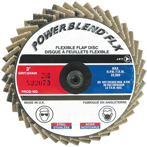 Powerblend FLX Roll-On Flap Disc, 3" x 60 Grit, Zirconia Alumina Chandler Sales