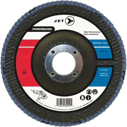 Disque &agrave; lamelles POWERBLEND, 5" x 7/8", Type 29, Grain Z120, Alumine de zirconium Chandler Sales