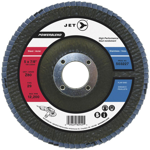 PowerBlend Flap Disc, 7" x 7/8", Type 29, Z40 Grit, Zirconia Alumina Chandler Sales