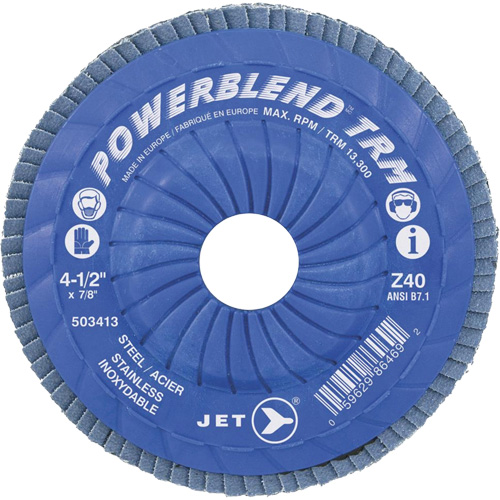 POWERBLEND TRM Trimmable Flap Disc, 5" x 7/8", Type 29, Z60 Grit, Zirconia Alumina Chandler Sales