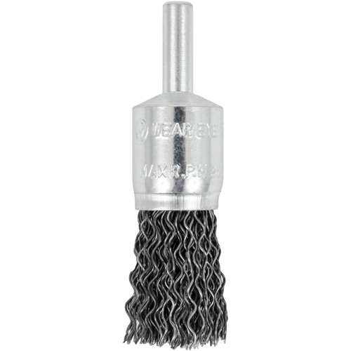 E050-20 Shaft Mounted Crimped End Brush, 1/2", 0.02" Fill, 1/4" Shank Chandler Sales